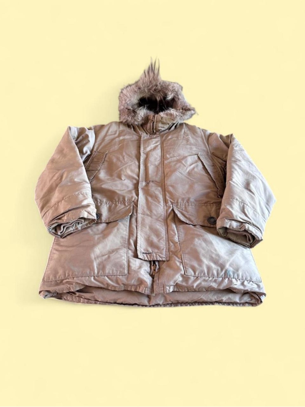 Vintage Eddie Bauer Goose Down Parka Talon Zipper Fur Hood 60s 70s Men’s M